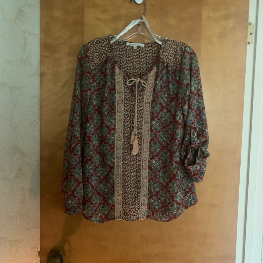 Daniel Rainn Multicolor Blouse with Lace Detail